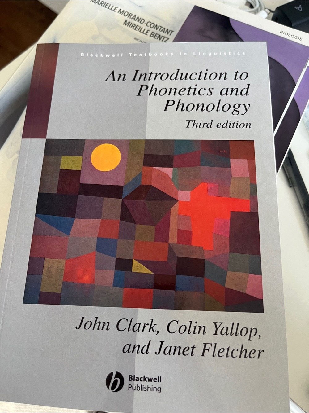 Softcover Textbook with Colorful Geometric Cover - Gray with Multicolor Art